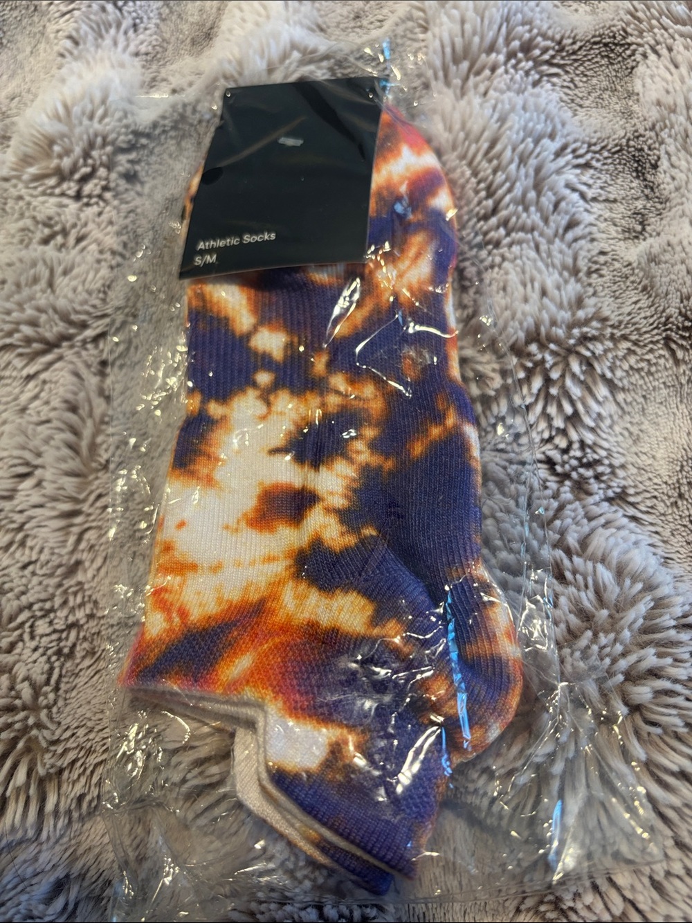 NWT - Peloton Athletic Tie-Dye Crew Socks - Orange & Purple